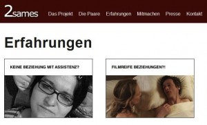Screenshot des Internetauftritts von "2sames.de"